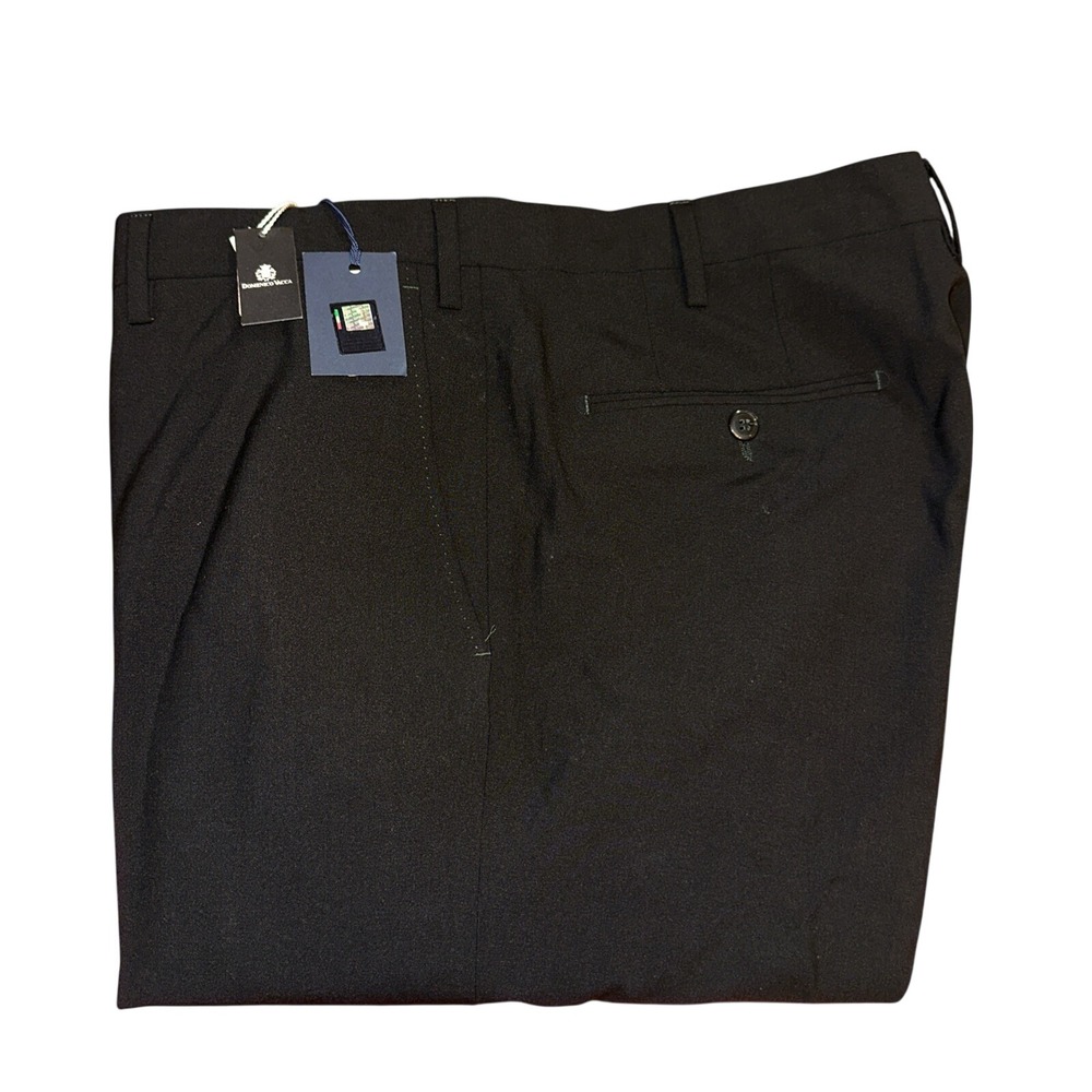Domenico Vacca Alta Sartoria Mens Slim Fit Black Dress Pants Size 58 IT NEW